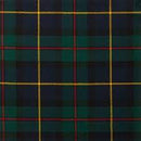 Display of Luxury Tartan Handfasting Ribbon with Embroidery next to a matching wedding ring cushion.