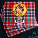 Borthwick Clan Crest and Tartan Place Mats - Set of Four showcasing the vibrant tartan design and crest, perfect for adding Scottish heritage to your dining experience.