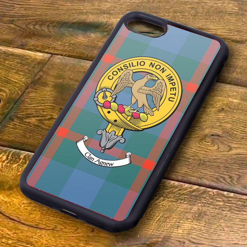 Agnew Tartan and Clan Crest iPhone Rubber Case