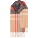Display of Bowhill Standard Tartan Lambswool Scarves showcasing luxury craftsmanship and timeless tartan patterns.