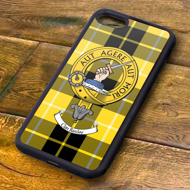 Barclay Tartan and Clan Crest iPhone Rubber Case