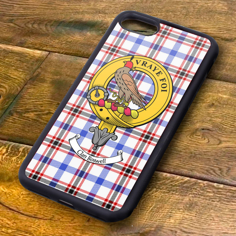 Boswell Tartan and Clan Crest iPhone Rubber Case