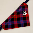 Brown Modern Tartan Pet Bandana by ScotClans-Print featuring a stylish tartan pattern, perfect for fashionable pets.