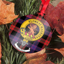 Brown Clan Crest and Tartan Metal Christmas Ornament - 6 Styles Available