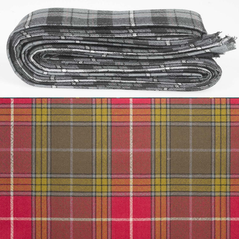 Wool Strip Ribbon in Buchanan Old Weathered Tartan - 5 Strips, Choose your Width