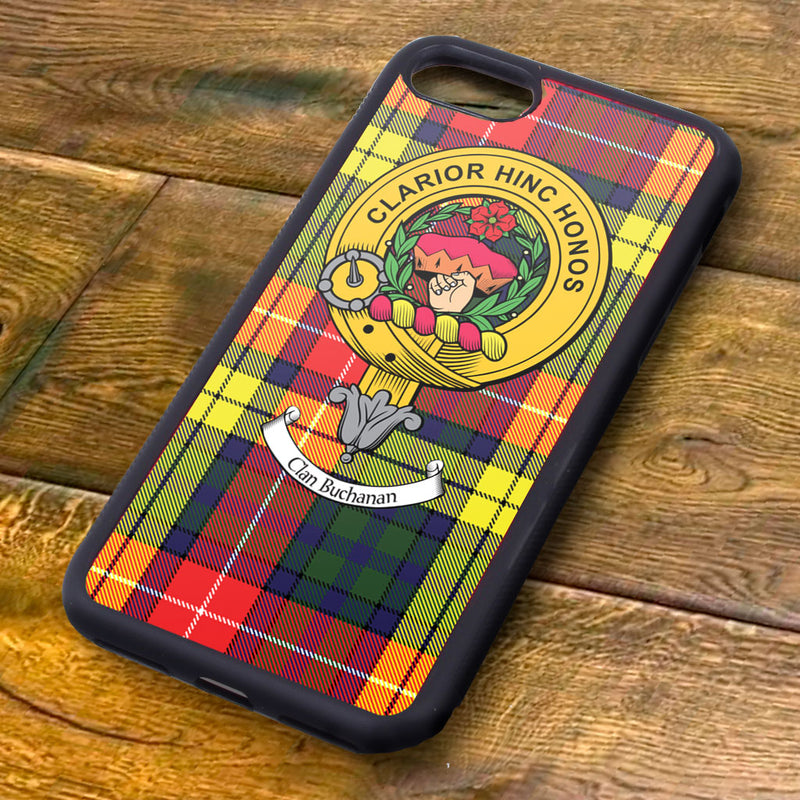 Buchanan Tartan and Clan Crest iPhone Rubber Case