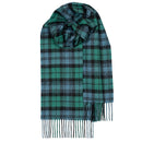 Bowhill Standard Tartan Lambswool Scarves displayed in various colors with a soft texture, perfect for winter fashion.