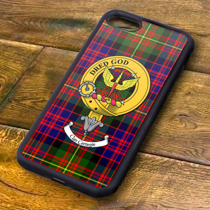 Carnegie Tartan and Clan Crest iPhone Rubber Case