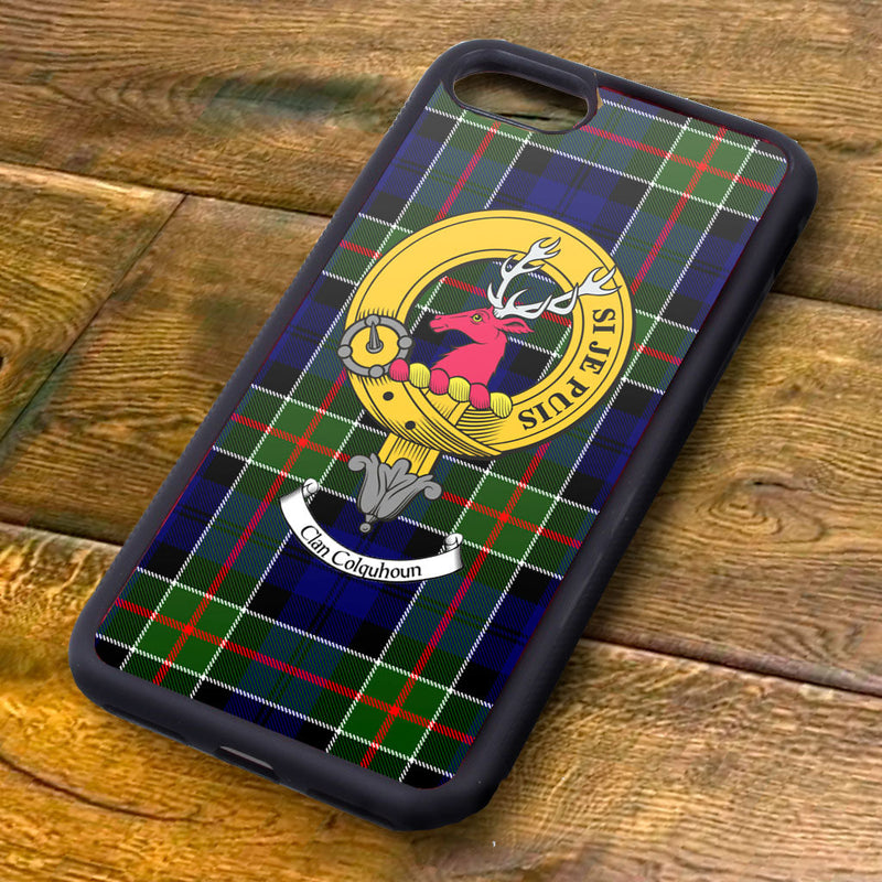 Colquhoun Tartan and Clan Crest iPhone Rubber Case