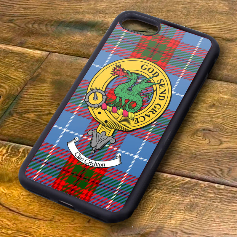 Crichton Tartan and Clan Crest iPhone Rubber Case