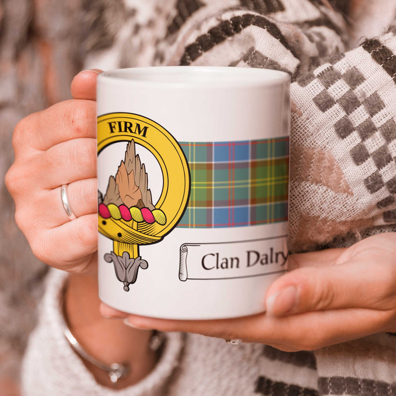Dalrymple Clan Crest and Tartan Mug