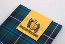 Close-up of Scarf in Douglas Modern Wool Tartan, highlighting the fine texture and quality of 100% pure new wool.