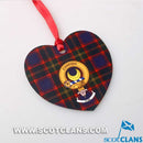 Durie Clan Crest and Tartan Metal Christmas Ornament displayed elegantly, available in various styles.