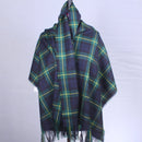 Gordon Modern Tartan Wool Stole by Ingles Buchan, showcasing a luxurious 100% pure wool fabric with a stylish tartan pattern and 6-inch fringe, perfect for adding elegance to any outfit.