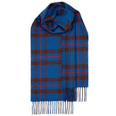Close-up of the Bowhill Standard Tartan Lambswool Scarf showcasing the soft brushed lambswool material and intricate tartan pattern.