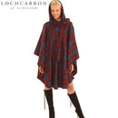 Edinburgh Scarf Cape showcasing its luxurious 100% pure new wool fabric in a stunning tartan design.