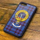 Elliot Tartan and Clan Crest iPhone Rubber Case showcasing Scottish heritage with a stylish design and robust aluminum back.