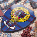 Elliot Clan Crest Printed Wall Plaque showcasing Scottish heritage with vibrant colors, perfect for home decor and customization options.