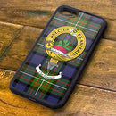 Ferguson Tartan and Clan Crest iPhone Rubber Case showcasing robust design and Scottish heritage, perfect for iPhone models 5 and upwards.