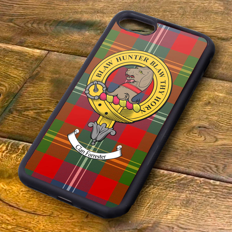 Forrester Tartan and Clan Crest iPhone Rubber Case