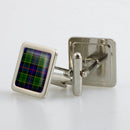 Forsyth Modern Tartan Cufflinks showcasing vibrant tartan patterns and a sleek design, ideal for weddings and formal events.