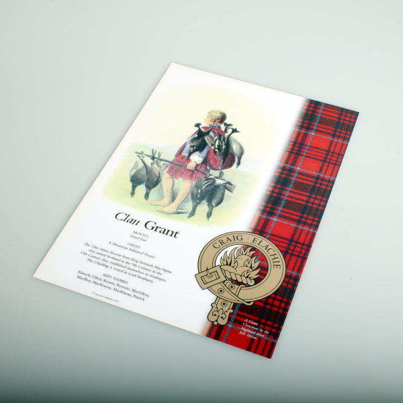 Grant  Scottish Clan Poster A4