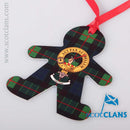 Gunn Clan Crest and Tartan Metal Christmas Ornament featuring custom printed tartan, perfect for holiday decor - choose from 6 styles from ScotClans.