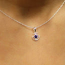 Outlander Inspired Anchor Silver Pendant with Sapphire Coloured Stone, 925 Sterling Silver jewelry for fans of the Outlander series.