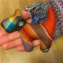 Handmade Scotty Keyring displayed featuring customizable tartan patterns, showcasing a delightful Scottish accessory.