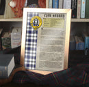 Hannay Clan History Print showcasing the clan crest and tartan in a beautifully framed or unframed option, ideal as a unique gift for clan members.