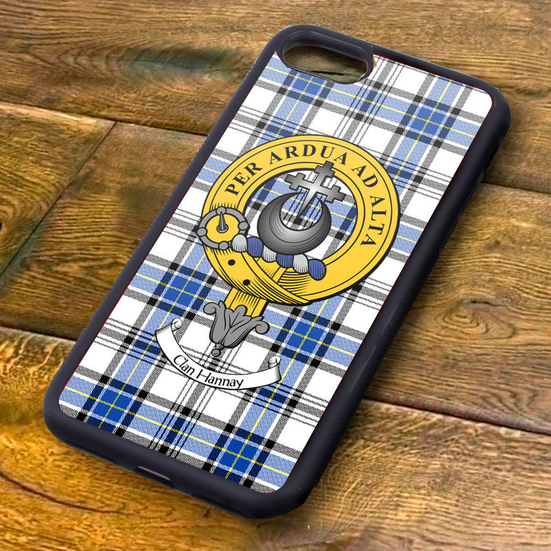 Hannay Tartan and Clan Crest iPhone Rubber Case