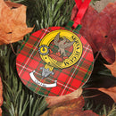Hay Clan Crest and Tartan Metal Christmas Ornament featuring unique clan crest and tartan design, available in 6 styles.