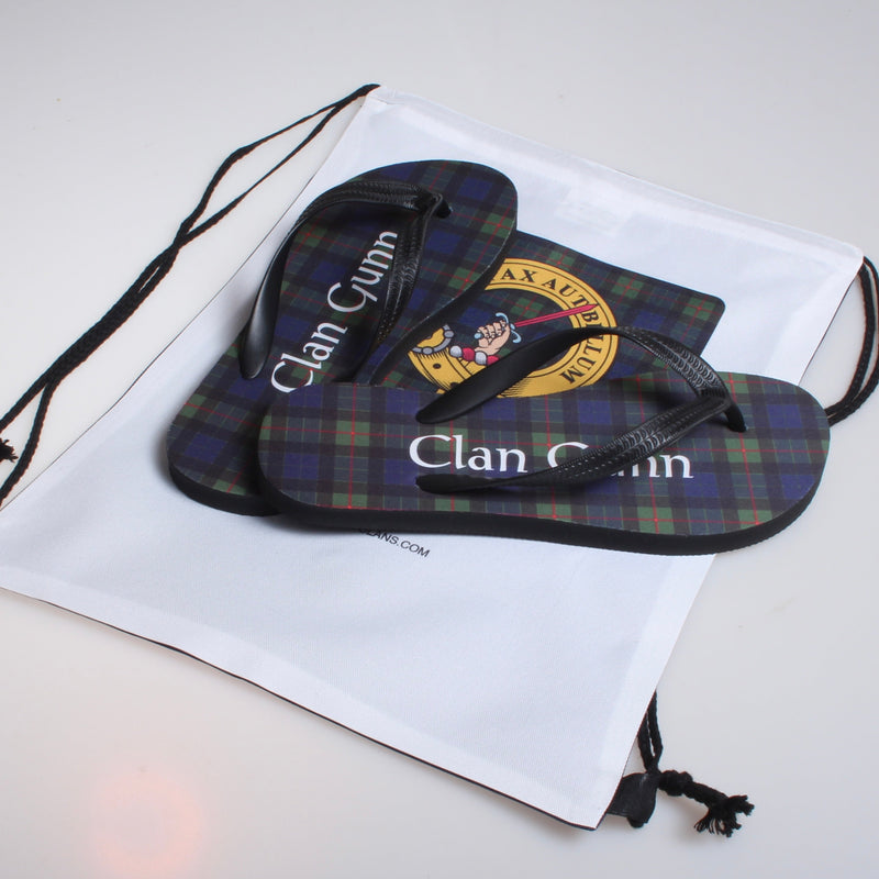 Gunn Tartan Flip Flops With Matching Bag