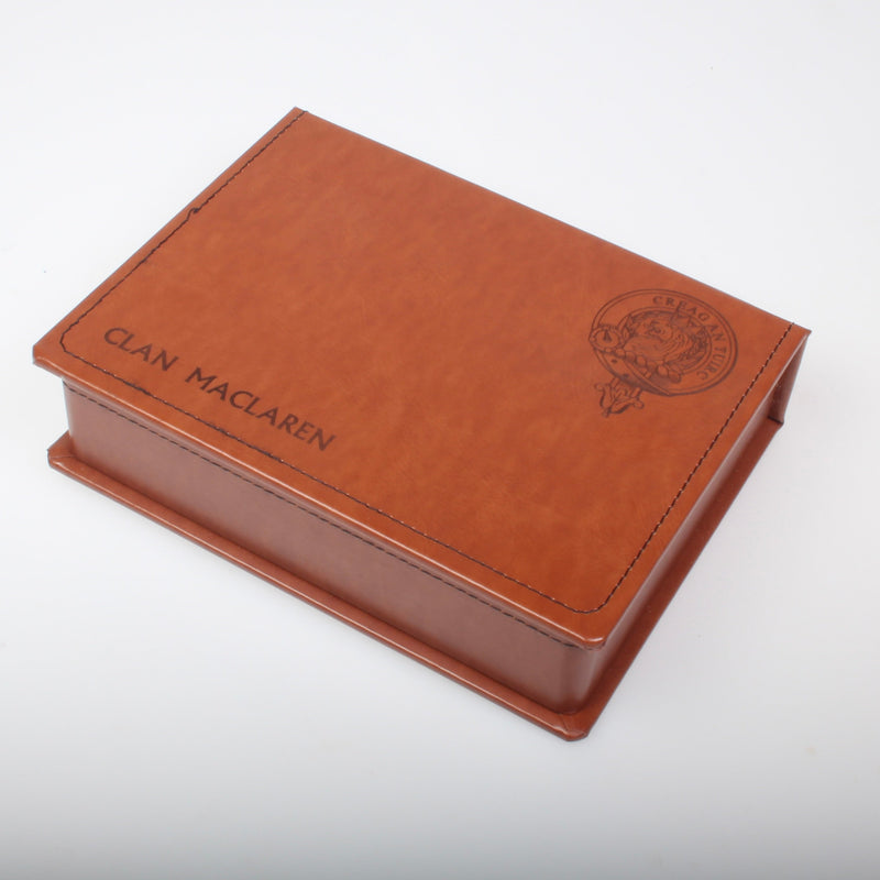 MacLaren Clan Crest Hip Flask Gift Set - Boxed