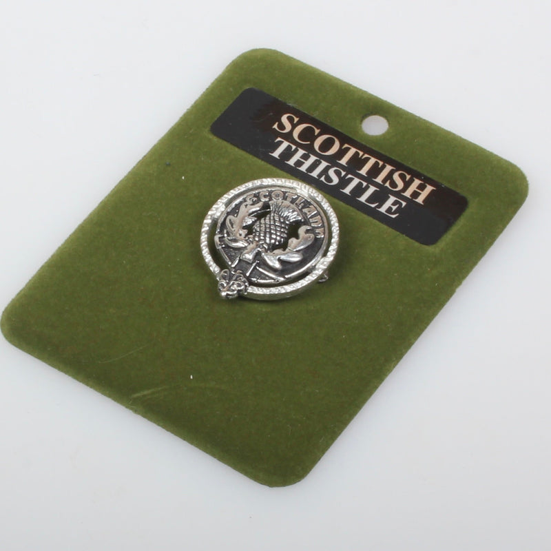Scottish Thistle Crest Small Pewter Pin Badge