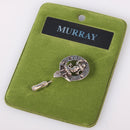 Murray Clan Crest Pewter Tie Pin showcasing elegant design and antique palladium finish, perfect for expressing clan pride and enhancing formal outfits.