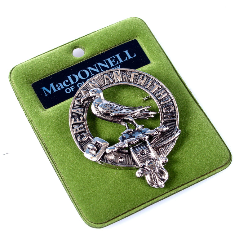 MacDonnell of Glengarry Clan Crest Badge in Pewter
