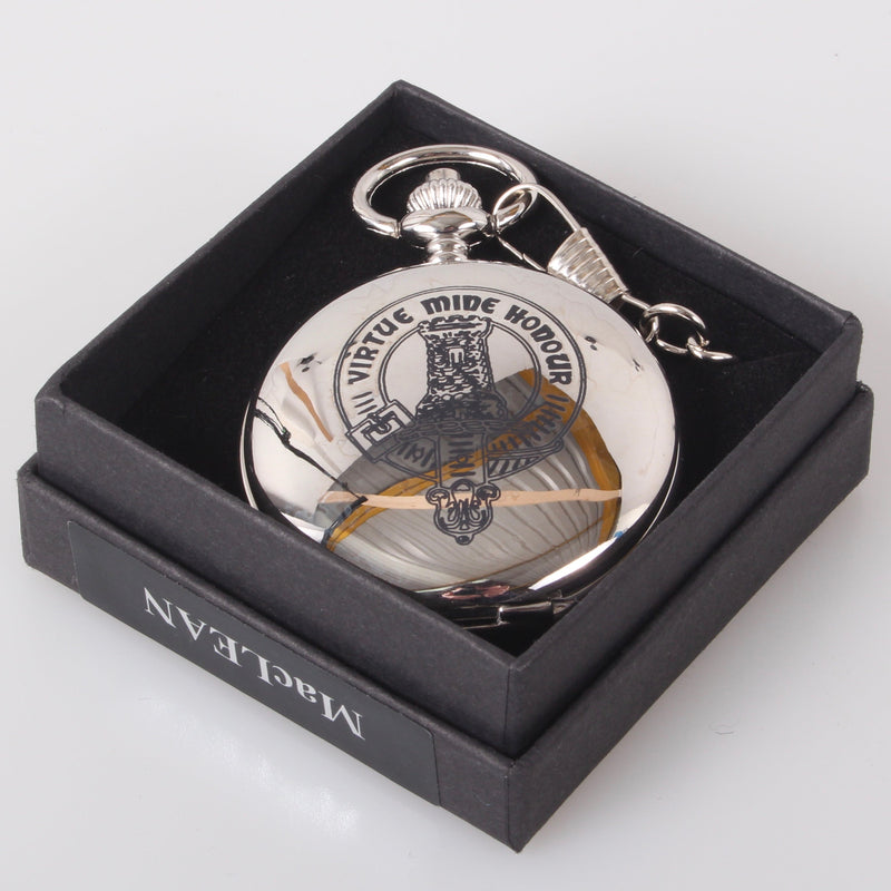 MacLean Clan Crest Engraved Pocket Watch