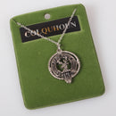 Colquhoun Clan Crest Pendant showcasing intricate design and luxurious palladium finish, perfect for celebrating Scottish heritage.