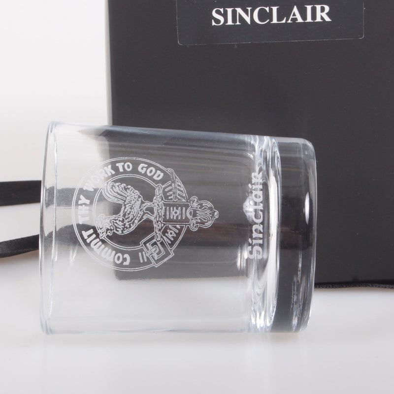 Clan Crest Whisky Glass with Sinclair Crest