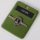 Gunn Clan Crest Pewter Tie Slide showcasing elegant design and craftsmanship, perfect accessory for formal or casual attire.