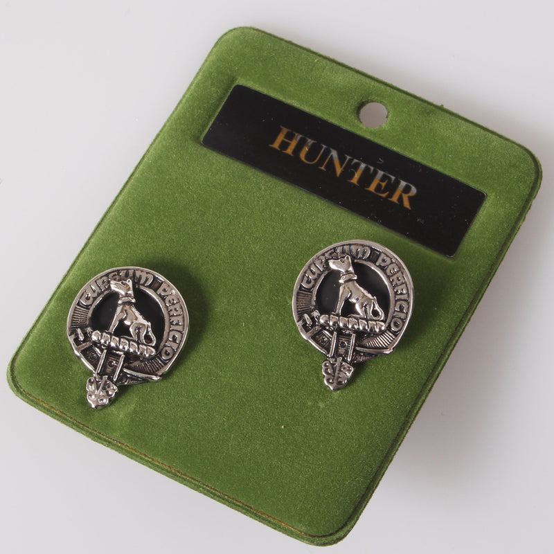 Hunter Clan Crest Pewter Cufflinks