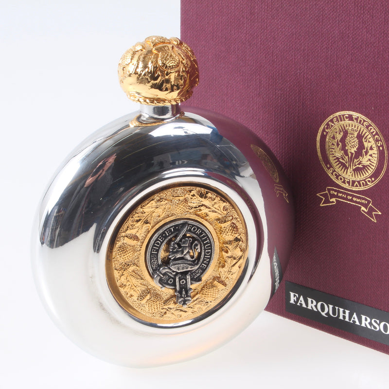 Farquharson Clan Crest Pewter Sporran Flask