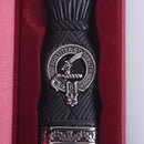 Elegant Elliot Clan Crest Sgian Dubh - Stone Top displayed in a beautiful presentation box, perfect for gifting.