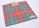 Wool Tartan Pocket Square in MacDougall Ancient Tartan, made from 100% pure new wool, featuring vibrant tartan patterns, perfect for enhancing formal attire.