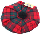 Unisex Wool Tam in Dunbar Modern Tartan, showcasing the stylish and lightweight worsted wool fabric, perfect for keeping warm while making a fashion statement.