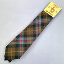 Pure Wool Tie in Farquharson Weathered Tartan showcasing its vibrant colors and luxurious texture.