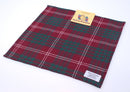 Wool Tartan Pocket Square in Crawford Modern Tartan, showcasing its vibrant colors and elegant design, perfect for adding a sophisticated touch to formal attire.