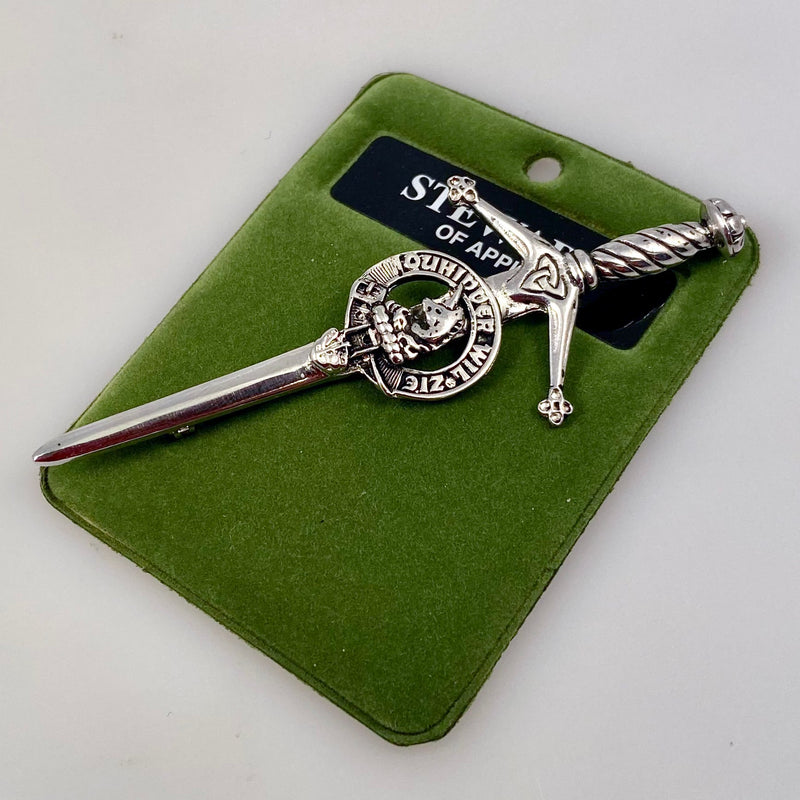 Clan Crest Pewter Kilt Pin with Stewart of Appin Crest
