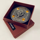 MacLeod Clan Crest Pewter Plaid Brooch